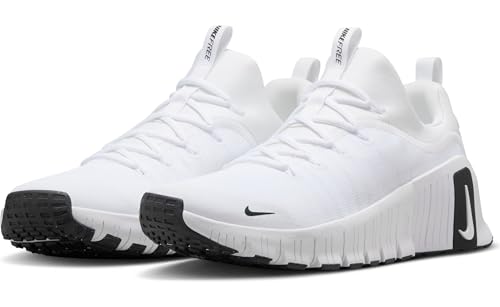 Nike Men's Free Metcon 6 Sneaker, White/Black/White, 13