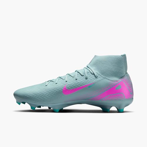 Nike Mercurial Superfly 10 Academy MG High-Top Soccer Cleats (FQ1456-301, Ocean Cube/Pink Blast) Size