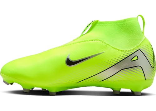 Nike Jr. Mercurial Superfly 10 Academy Little/Big Kids' MG High-Top Soccer Cleats (FQ8304-700, Volt/Black) Size 4