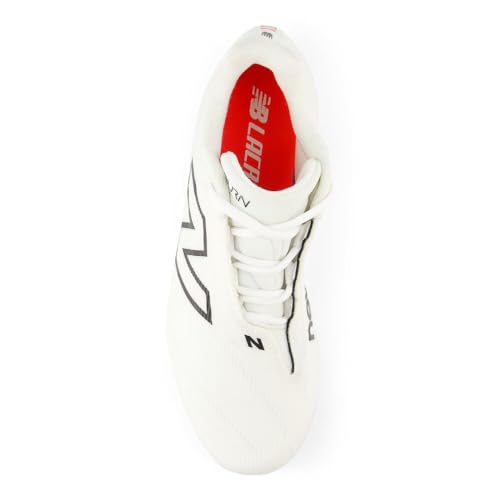 New Balance Women's BurnX4 Lacrosse Shoe, White/Black, 6