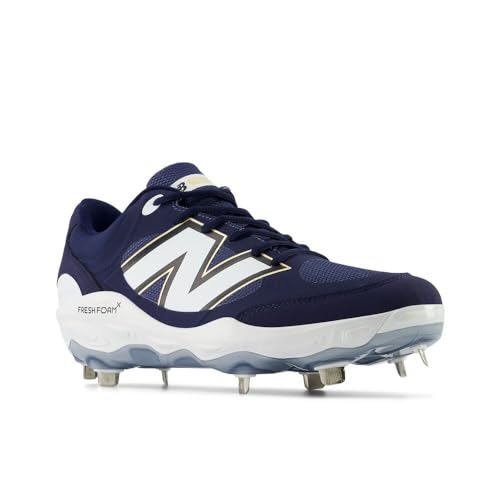 New Balance Men's Fresh Foam X 3000 V7 Baseball Shoe, Team Navy/White, 10
