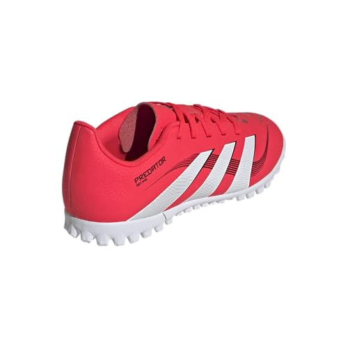 adidas Club Predator Turf Sneaker, Lucid Red/White/Black, 13 US Unisex Little Kid
