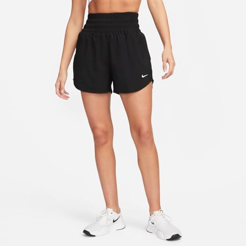 Nike Women's One Dri-Fit Ultra High-Rise 3" Brief-Lined Shorts, Black/Reflective Silver