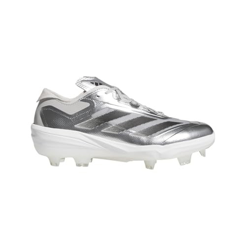 adidas Men's Adizero Impact TPU Speed Baseball Sneaker, Silver Metallic/Black/Grey, 11