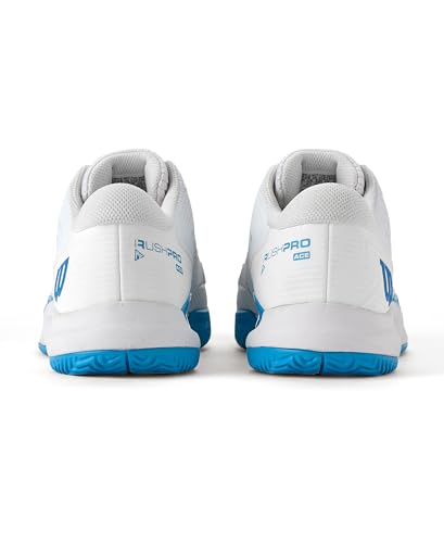 WILSON Men's Rush Pro Ace OZ Tennis Shoe, White/Atomic Blue, 10