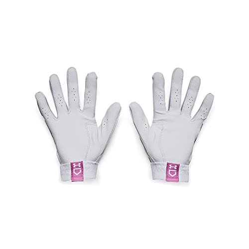Under Armour Womens Radar Softball Gloves , (101) White / Jellyfish / White , Large