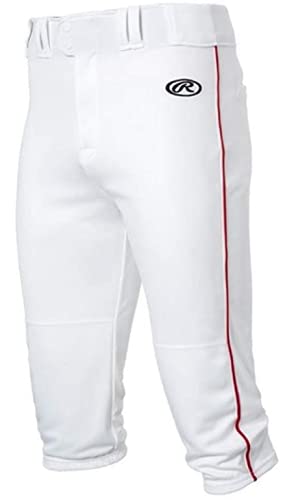 Rawlings | LAUNCH SERIES Knicker Baseball Pants | Adult Medium | White/Red