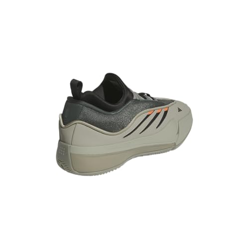 adidas Unisex Dame 9 Basketball Sneaker, Silver Pebble/Ivy/Impact Orange, 6 US Men