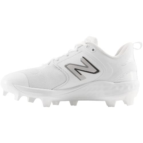 New Balance Men's Fresh Foam 3000 V6 Molded Baseball Shoe, White/White, 14