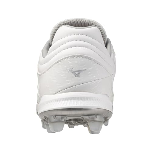 Mizuno Pro FP Low Women's TPU Fastpitch Cleat, White/Silver, 7.5