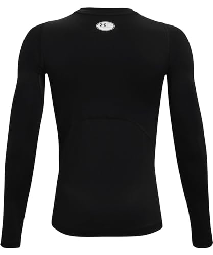 Under Armour Boys' HeatGear Armour Long-Sleeve T-Shirt , Black (001)/Pitch Gray , Large