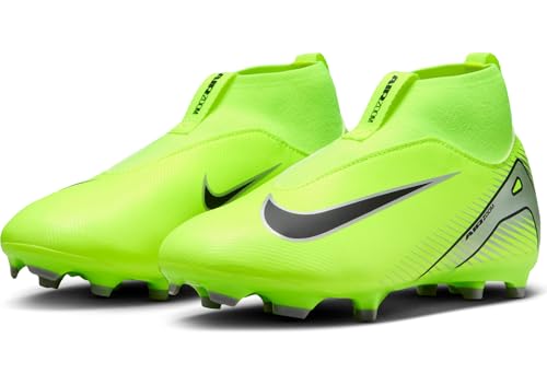 Nike Jr. Mercurial Superfly 10 Academy Little/Big Kids' MG High-Top Soccer Cleats (FQ8304-700, Volt/Black) Size 4