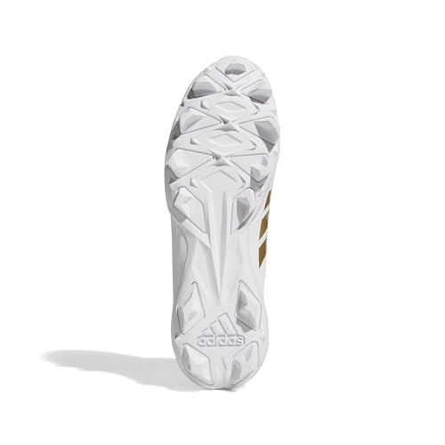 adidas Men's Adizero Impact.2 Molded American Football Sneaker, White/Gold Metallic/White, 10
