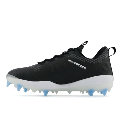 New Balance Men's FuelCell COMP V3 Baseball Shoe, Black/White, 11.5 M