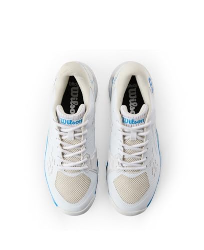 WILSON Men's Rush Pro Ace OZ Tennis Shoe, White/Atomic Blue, 10