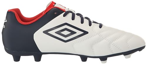 Umbro Men's Classico XI FG Soccer Cleat, White/Navy/Red, 8