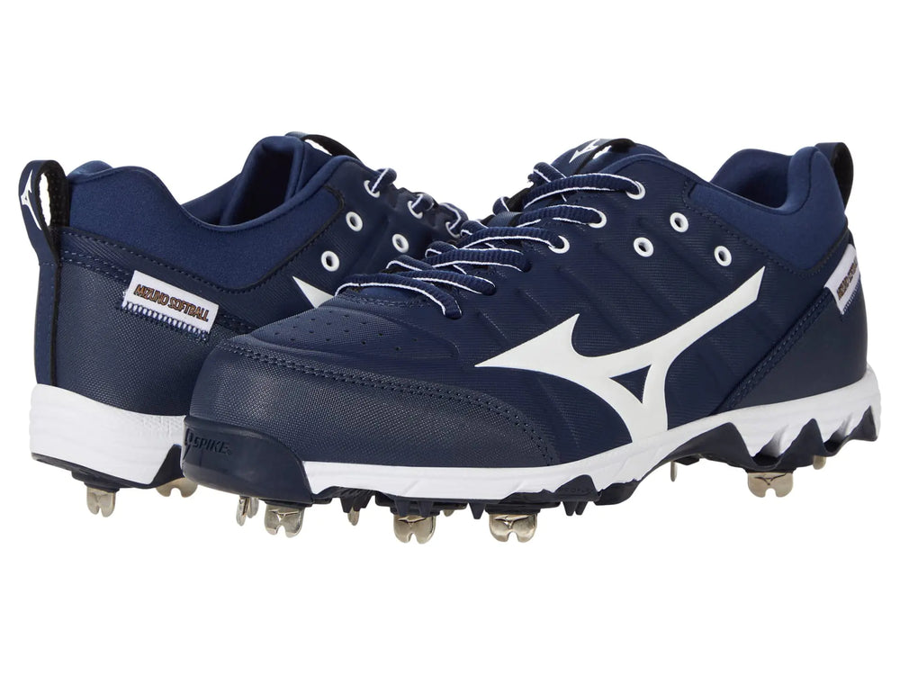Mizuno womens 9-spike 9 Spike Swift 7 Low Metal Softball Cleat Navy-white 10 US