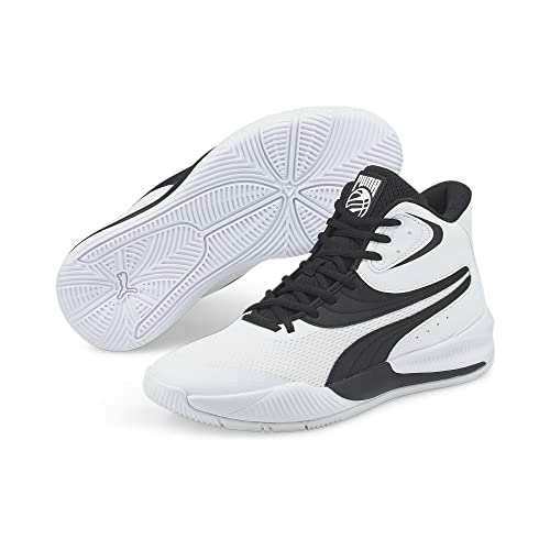 New Puma Men's Triple Mid Basketball Shoe Puma White/Puma Black 11
