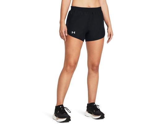 Under Armour Womens Fly by Shorts, (001) Black/Black/Reflective, Large