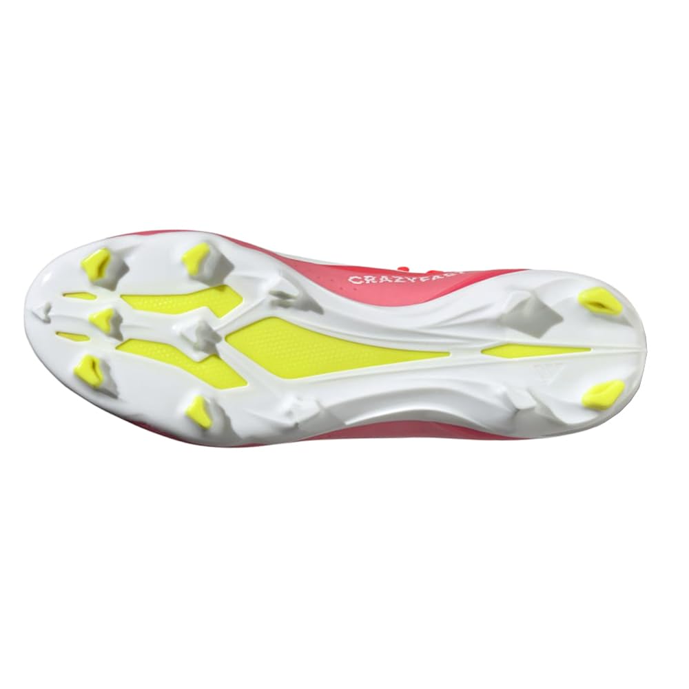 adidas Unisex X Crazyfast League Firm Ground Sneaker, Solar Red/White/Team Solar Yellow, 10.5 US Men
