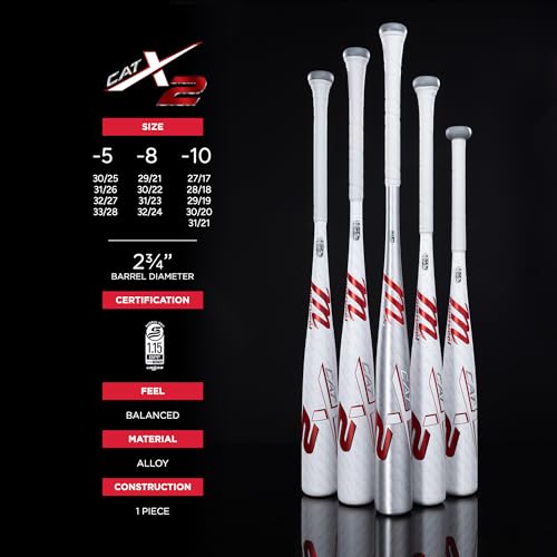 Marucci CATX2 Senior League Bat, 2 3/4" Barrel, -10 Drop, USSSA, Balanced