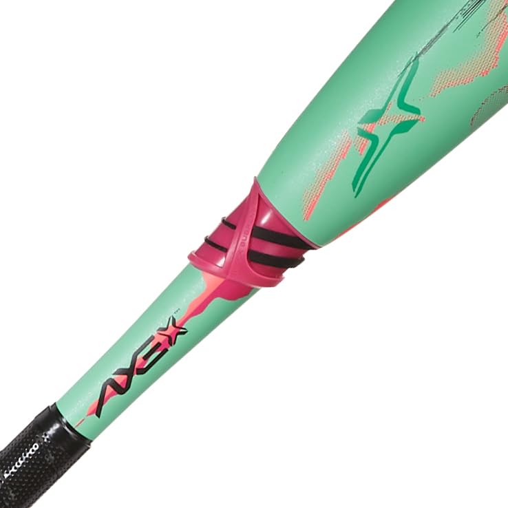 Axe | Warp | USSSA Youth Baseball Bat | Drop -10/-8/-5 | 3-Piece Composite | 2 3/4" Barrel | Green/Pink (Flared Handle, 29" (-10))
