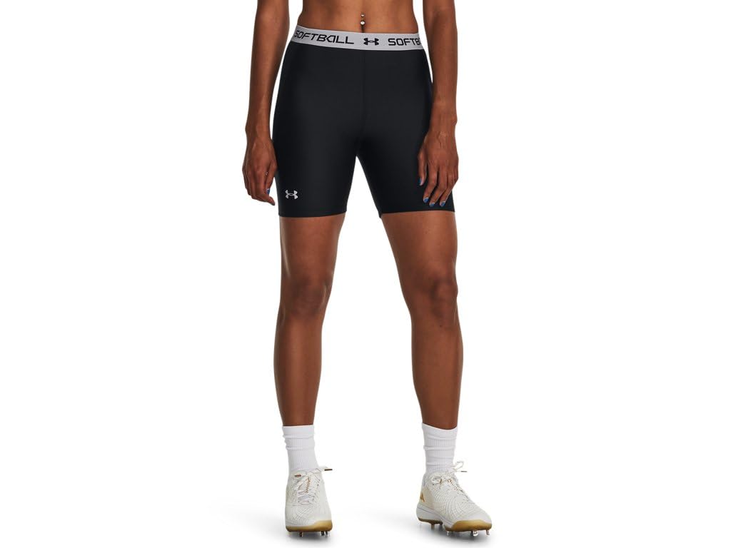 Under Armour Womens Softball Slider Shorts, (001) Black / / White, Medium