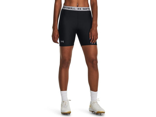 Under Armour Womens Softball Slider Shorts, (001) Black / / White, Medium