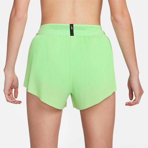 Nike AeroSwift Women's Dri-FIT ADV Mid-Rise Brief-Lined 3" Running Shorts (Vapor Green/Black, FN2328-376) Size X-Large