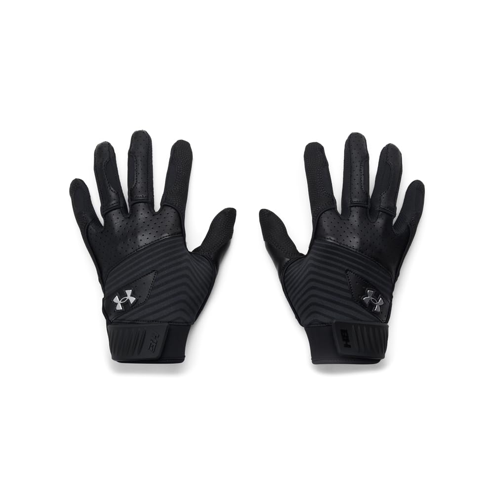 Under Armour Girls' Harper Baseball Gloves 24, (001) Black/Black/Metallic Gun Metal, Small