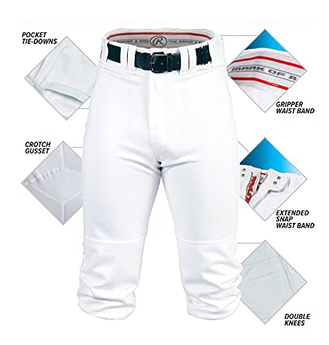 Rawlings | PRO 150 Knicker Baseball Pant | White | Adult Small