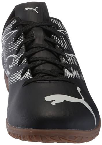 PUMA Mens Attacanto Indoor Trainer Soccer Shoe, PUMA Mens Black-Silver Mist, 10