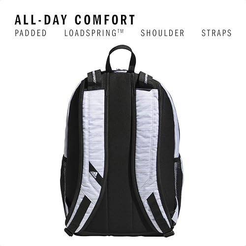 adidas Prime Backpack for Work, Travel Bag for Women and Men with Padded Compartment for Laptop, Two Tone White/Black/2, One Size