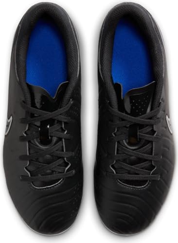 Nike Jr. Tiempo Legend 10 Academy Little/Big Kids' Multi-Ground Low-Top Soccer Cleats (DV4348-040, Black/Chrome-Hyper Royal) Size 5.5
