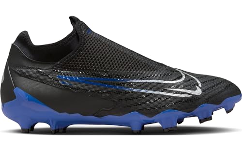 Nike Phantom GX Academy Multi-Ground High-Top Soccer Cleats (DD9472-040, Black/Hyper Royal/Chrome) Size 6.5