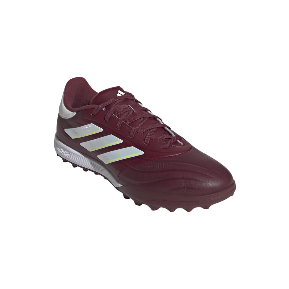 adidas Unisex Copa Pure II League Turf Sneaker, Shadow Red/White/Team Solar Yellow, 8 US Men