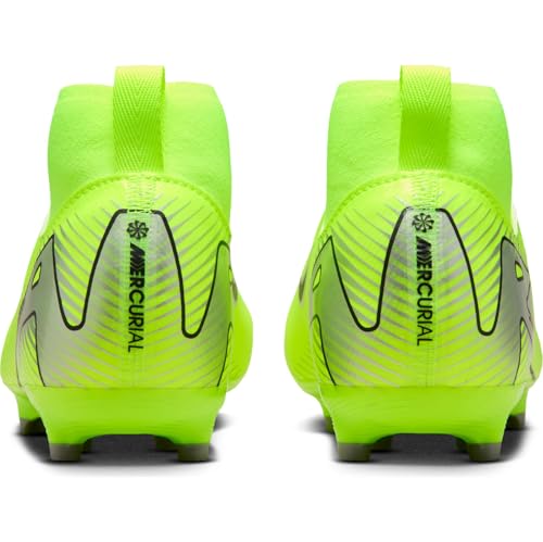 Nike Jr. Mercurial Superfly 10 Academy Little/Big Kids' MG High-Top Soccer Cleats (FQ8304-700, Volt/Black) Size 4