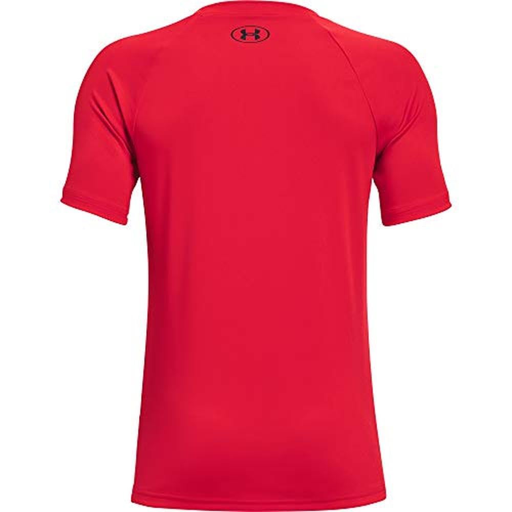 Under Armour Boys Tech Big Logo Short Sleeve T-Shirt , Red (600)/Black , Small