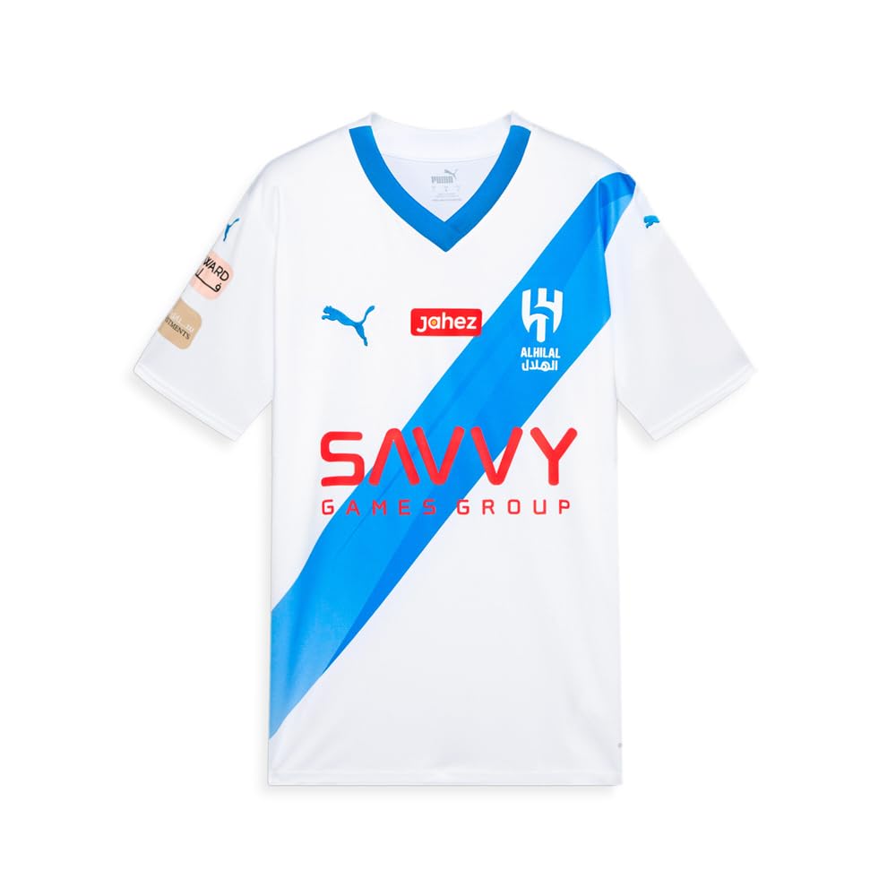 Puma Mens Al Hilal Away V Neck Short Sleeve Replica Jersey Soccer Cleats Athletic - Blue - Size XL