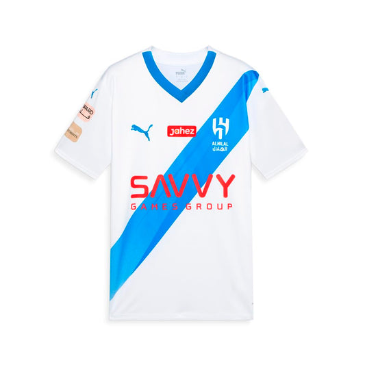 Puma Mens Al Hilal Away V Neck Short Sleeve Replica Jersey Soccer Cleats Athletic - Blue - Size XL