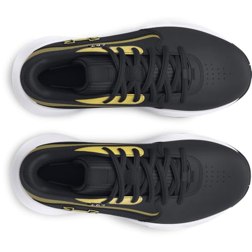 Under Armour Unisex Grade School Lockdown 7, (001) Black/Black/Metallic Gold, 3.5, US