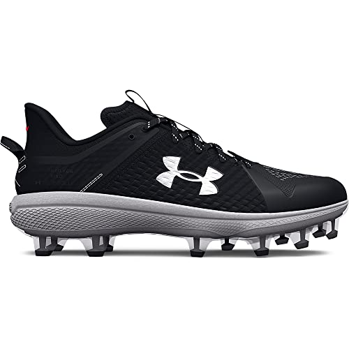 Under Armour Men's Yard Low MT TPU Baseball Cleat, (001) Black/Black/White, 10.5