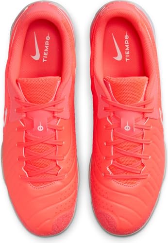 Nike Tiempo Legend 10 Academy Indoor/Court Low-Top Soccer Shoes (DV4341-800, Hot Lava/White) Size 9.5