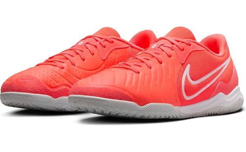 Nike Tiempo Legend 10 Academy Indoor/Court Low-Top Soccer Shoes (DV4341-800, Hot Lava/White) Size 9.5
