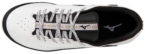 Mizuno Women's 9-Spike Swift 8 Low Metal Softball Cleat, White-Black, 8