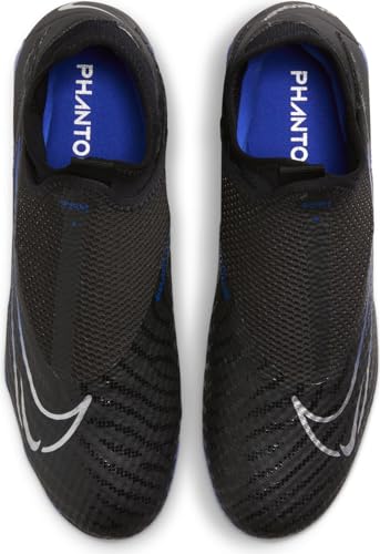 Nike Phantom GX Academy Multi-Ground High-Top Soccer Cleats (DD9472-040, Black/Hyper Royal/Chrome) Size 6.5