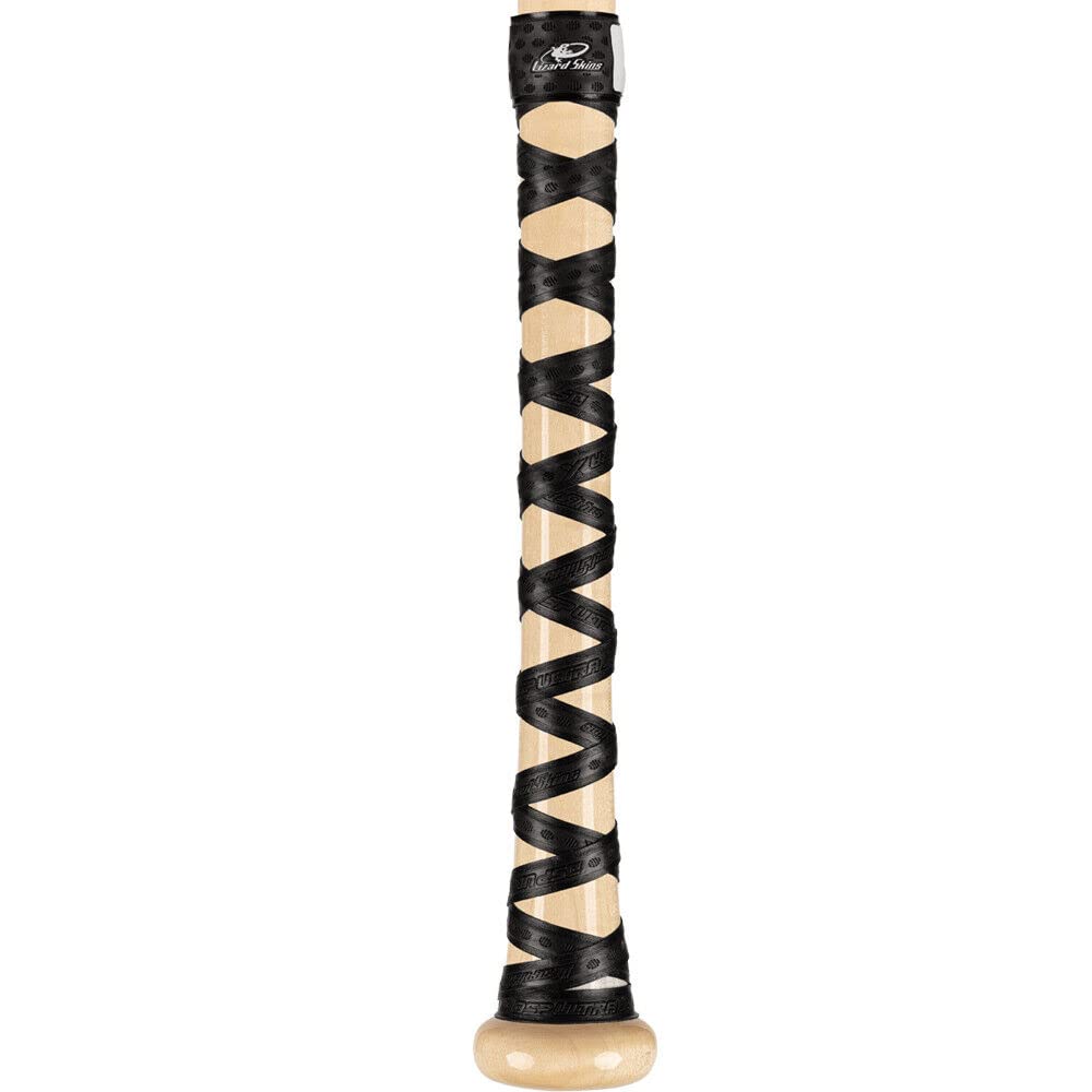 Lizard Skins DSP Ultra X Bat Grip - Solid 0.5mm Thickness Baseball Wood Bat Tape - Black
