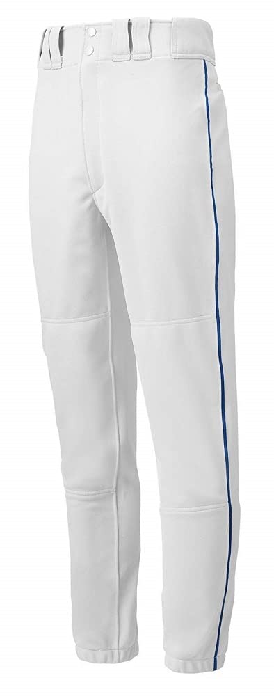 Mizuno mens Premier Piped Pant, White-royal, Small US