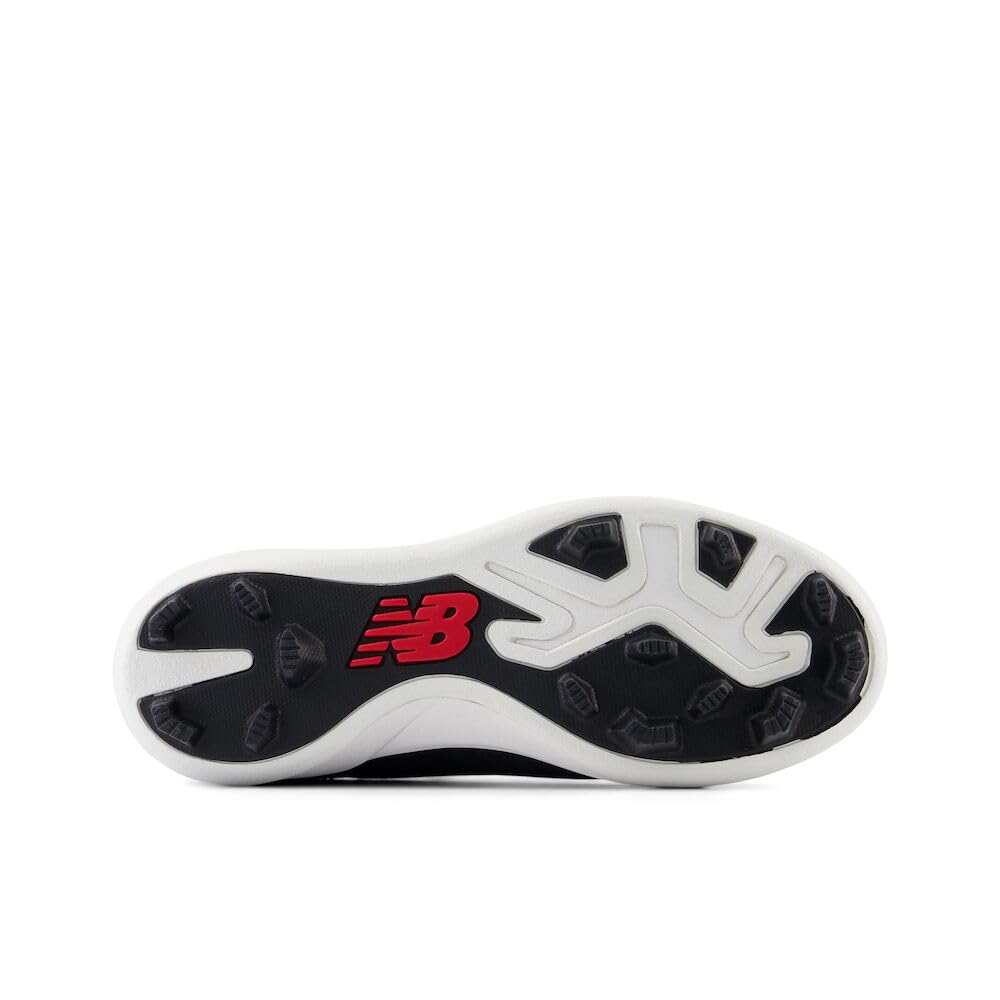 New Balance Boy's 4040 V7 Rubber-Molded Baseball Shoe, Black/Optic White, 4.5 Big Kid