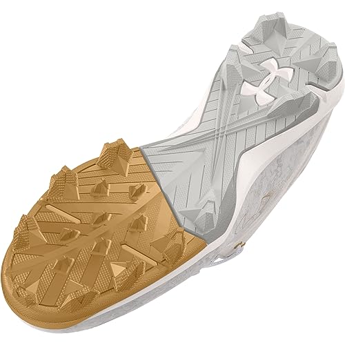 Under Armour Men's Harper 8 Mid RM, (100) White/White/Metallic Gold, 11, US